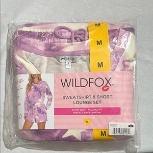 Wildfox Pink and White Sweatshirt & Shorts Set